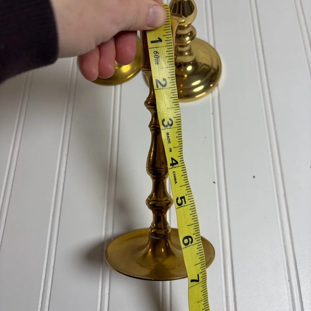 Vintage Brass Candlestick Holders Set of 3 - Picture 5 of 7